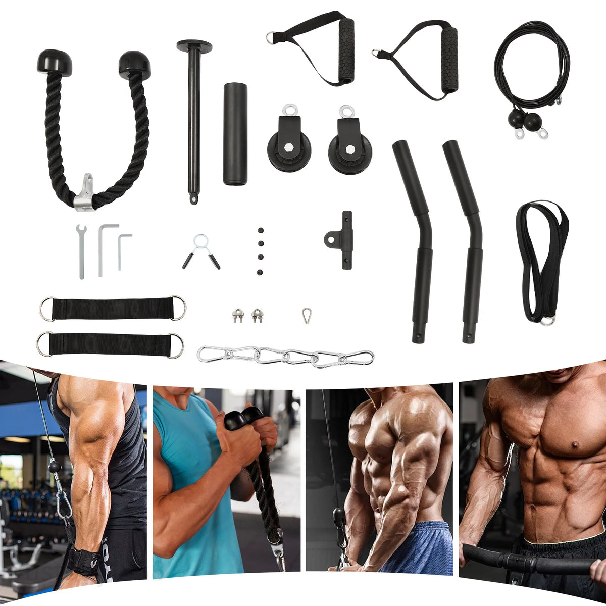 Home Gym Cable Pulley System for Strength Training