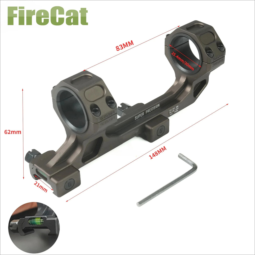 US Warehouse Tactical GEISSE Anneaux de montage pour lunette de visée de carabine Support cantilever pour lunette de visée 25,4 mm/30 mm Support AR15 pour rail 20 mm