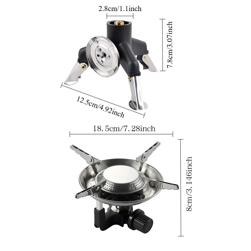 Camping Gas Stove Adapter Connector Portable Folding Tank Tripod Stand Stainless Steel Outdoor Hiking Backpacking Cooking Gear