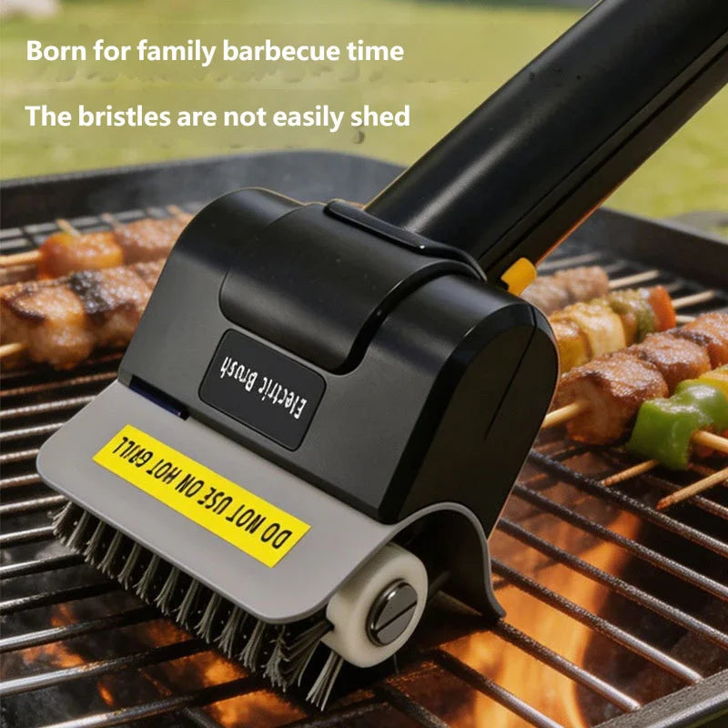 Brosse électrique pour gril, outil manuel de nettoyage de grille de barbecue d’extérieur, en acier inoxydable, pour éliminer la graisse, la rouille et la saleté