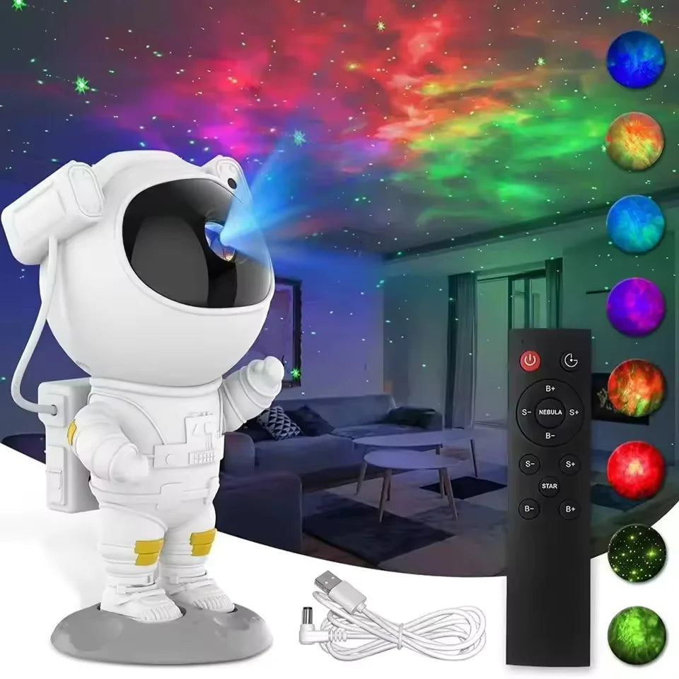 Star-Mond-Galaxieprojektor in Astronautenform, Bluetooth-Musiklautsprecher, LED-Nachtlicht mit Fernbedienung für Schlafzimmer und Wohnraumdekoration