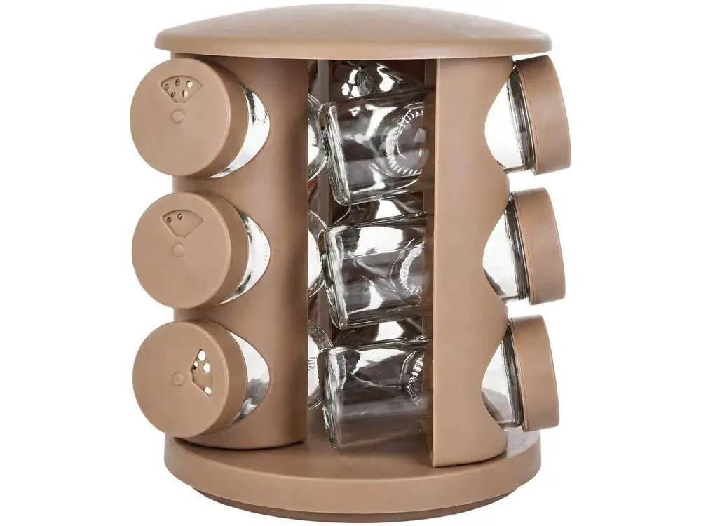 10-Piece Glass Spice Jar Set Brinox Lock with Stand