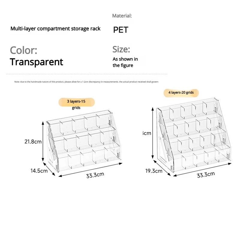 Acrylic Multi-Layer Desk Divider and Pencil Organizer