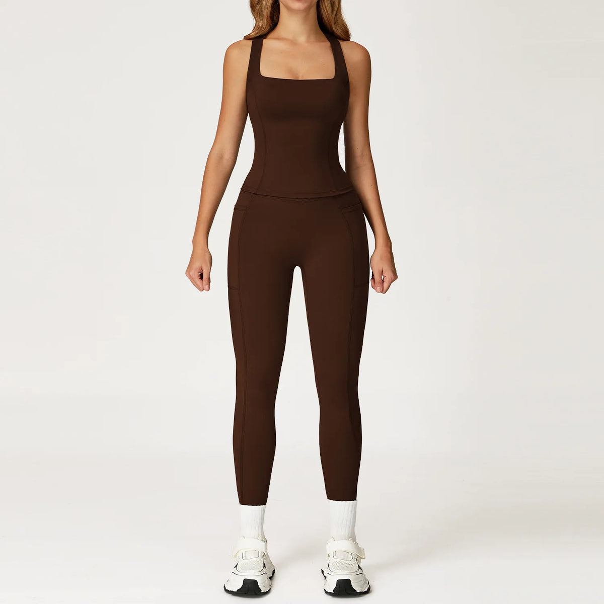 Ensemble yoga femme, 2 pièces, haut et legging