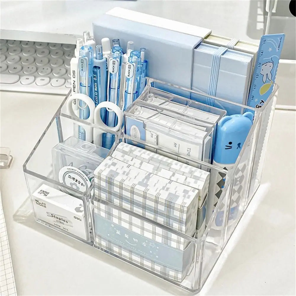 Acrylic Desk Pen Holder with 3 or 5 Compartments