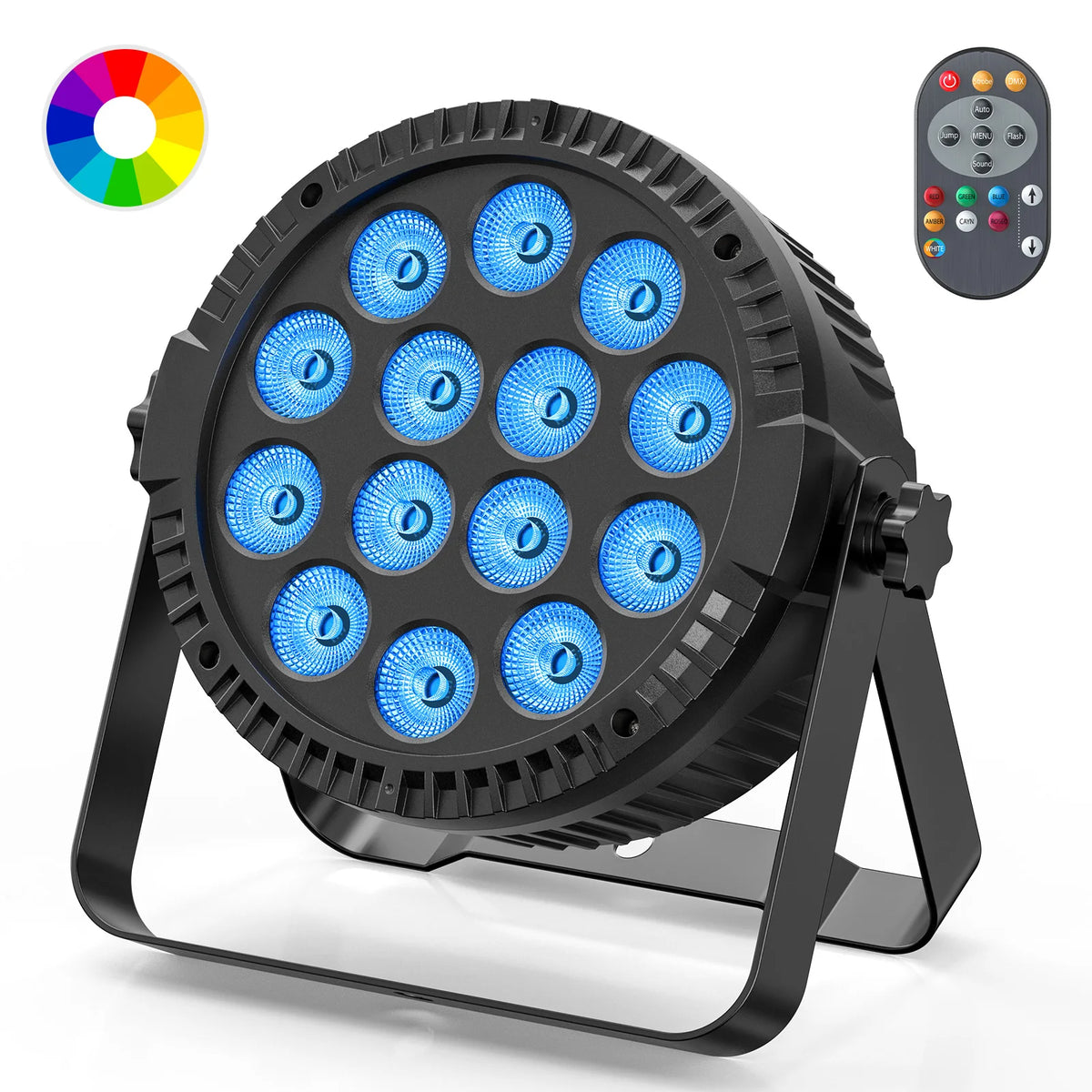 U'King 80W Par Scheinwerfer 4-in-1 RGBW 14 LED Bühneneffektlicht DMX512 Par Licht mit Fernbedienung für KTV Bar DJ Disco