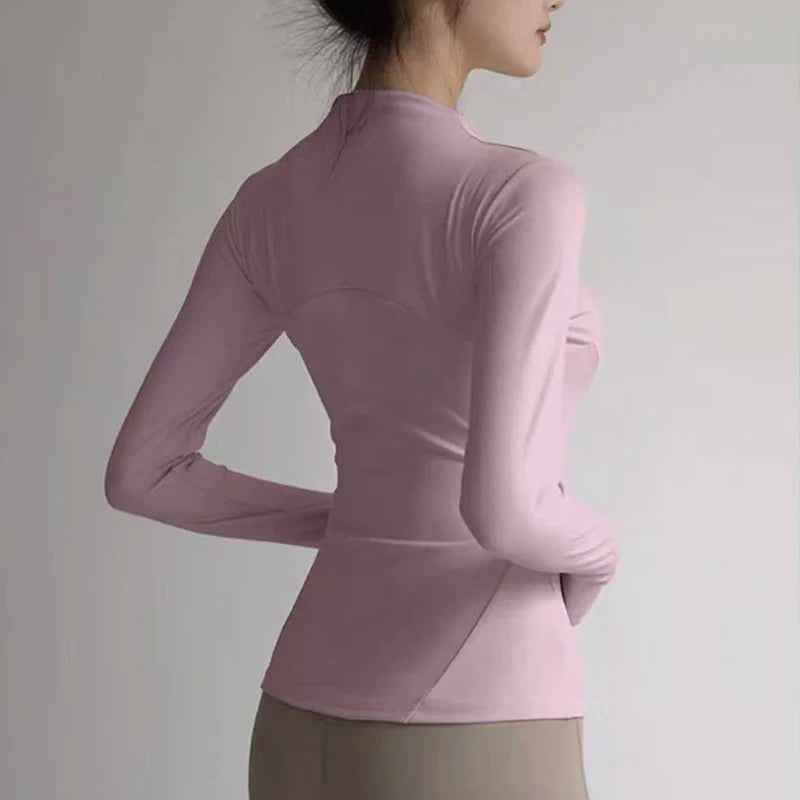 Giacca sportiva donna con zip e collo alto