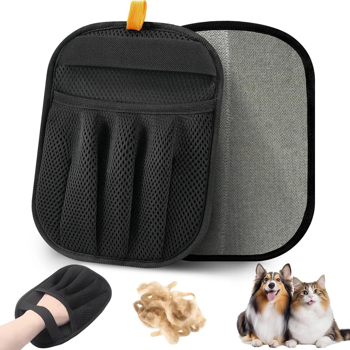 Tierpflegehandschuh für Hunde und Katzen, Haarentferner und weiche Massagebürste für die Nassreinigung, Pflegehandschuh aus Polyester für Haustiere, 1–5 Stück