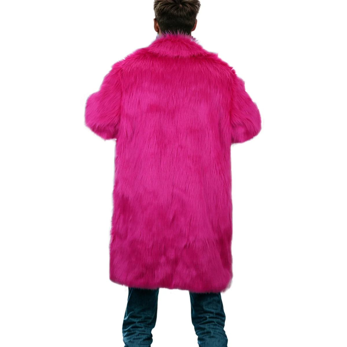 Men'S Winter Warm Pink Leopard Print Coats Fashion Outdoor Wool Artificial Coat Mens Loose Fit Outdoor Casual Windbreaker