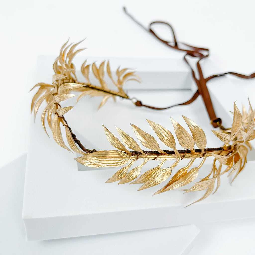 Unisex Griechischer Lorbeerkranz Gott Elf Blatt-Kopfschmuck Königliches Königskopfband Elfenkranz Für Königin Renaissance Halloween Cosplay