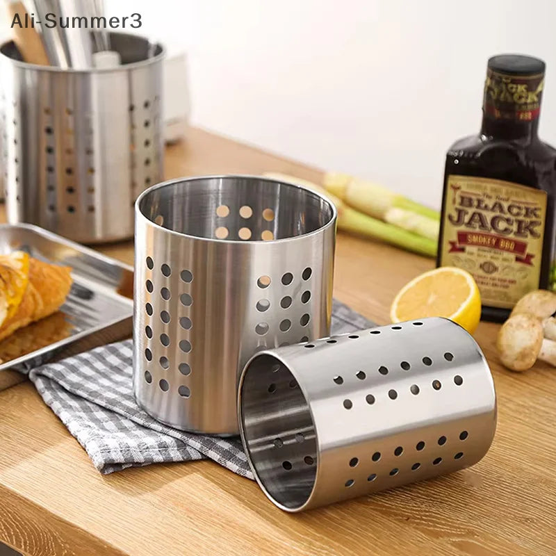 Stainless Steel Cutlery Holder Chopstick Storage Organizer Container Drainer Spoon Fork Kitchen Storage Basket