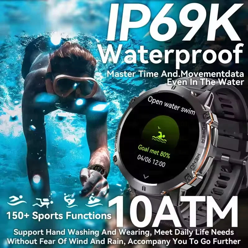 Men Military TANK X3 PRO Smartwatch 1.73"AMOLED Compass HD Call 10ATM Waterproof GPS Sports Smart Watch for Man IOS Android 2026