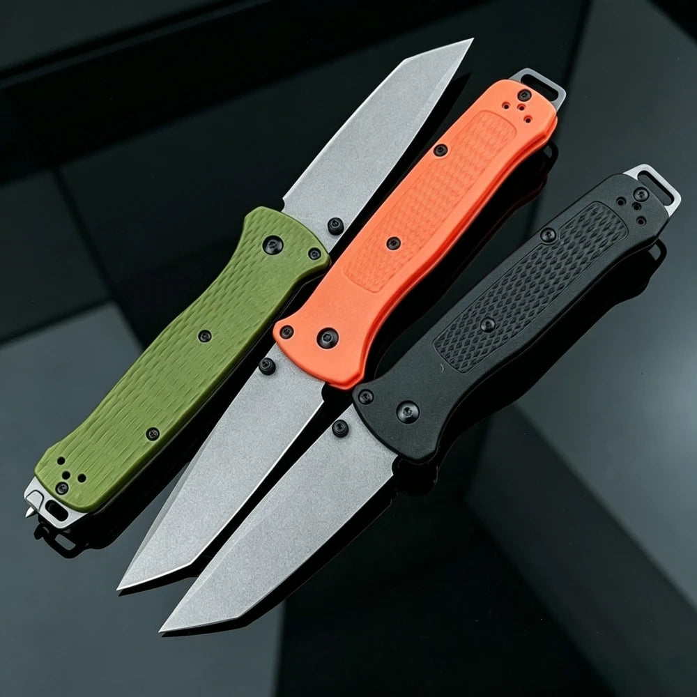 Cuchillo plegable ligero de exterior BM 537 EDC, de gran dureza, para acampada, pesca, aventuras en la naturaleza y escalada. Herramienta portátil para senderismo y trekking, con mango de fibra de nailon. Regalo ideal.