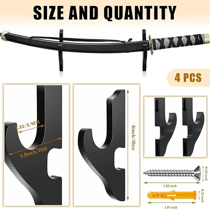 Supporto da parete per spada, mensola in legno, espositore per katana giapponese, sciabola da samurai, decorazione, porta fucile, rastrelliera per fucile di precisione, organizzatore per esposizione