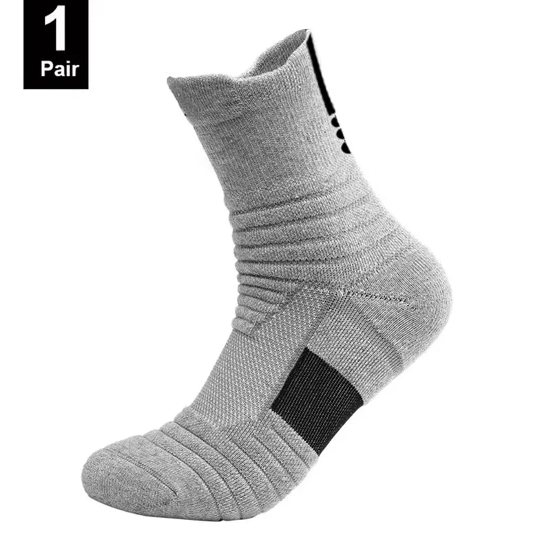 1/3 Paar rutschfeste Fußballsocken für Herren, Baumwollsocken, kurze oder lange Schaftlänge, für Fußball und Basketball, atmungsaktiv und geruchshemmend, Größe 39–45