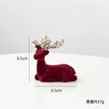 New Christmas elk glitter burgundy flocked deer ornament, Christmas tree pendant, Christmas home decoration handicraft