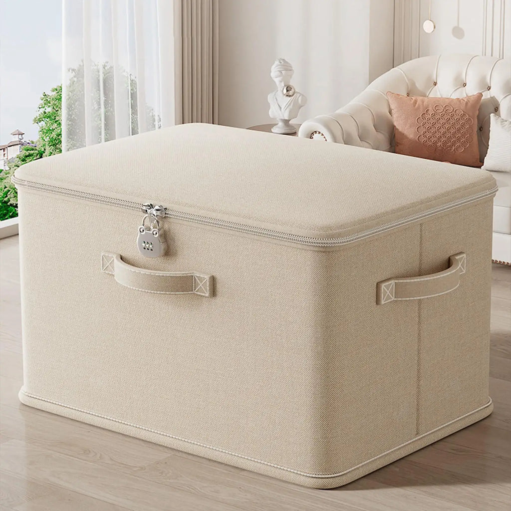 Grande boîte de rangement avec serrure, empilable, sécurisée avec poignée, bac de rangement verrouillable, lavable, paniers d'étagère pour