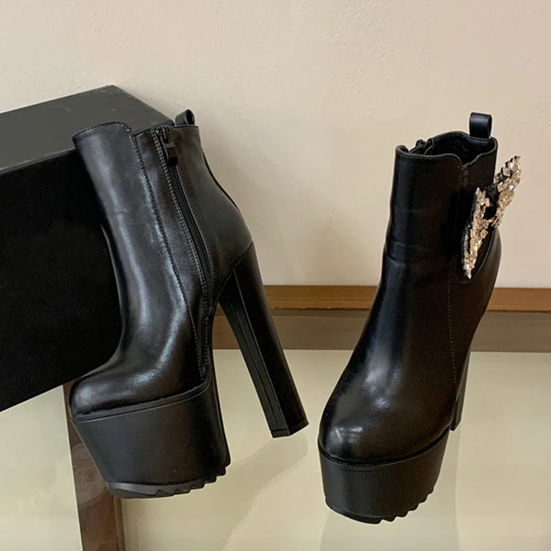 Stivaletti donna Liyke con plateau e fiocco luminoso