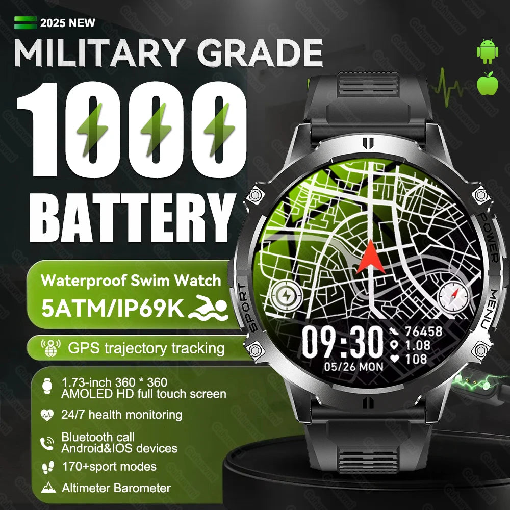 GUHUAVMI X3 smartwatch AMOLED da 1,73″ con GPS e chiamate Bluetooth