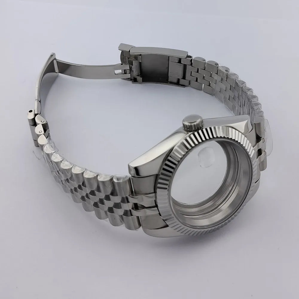 36/41mm Men's Watches Silver/Gold Steel Case Parts For Nh34 Nh35 Nh36 Movement NH35 Dial Sapphire Glass Watch Case/Strap