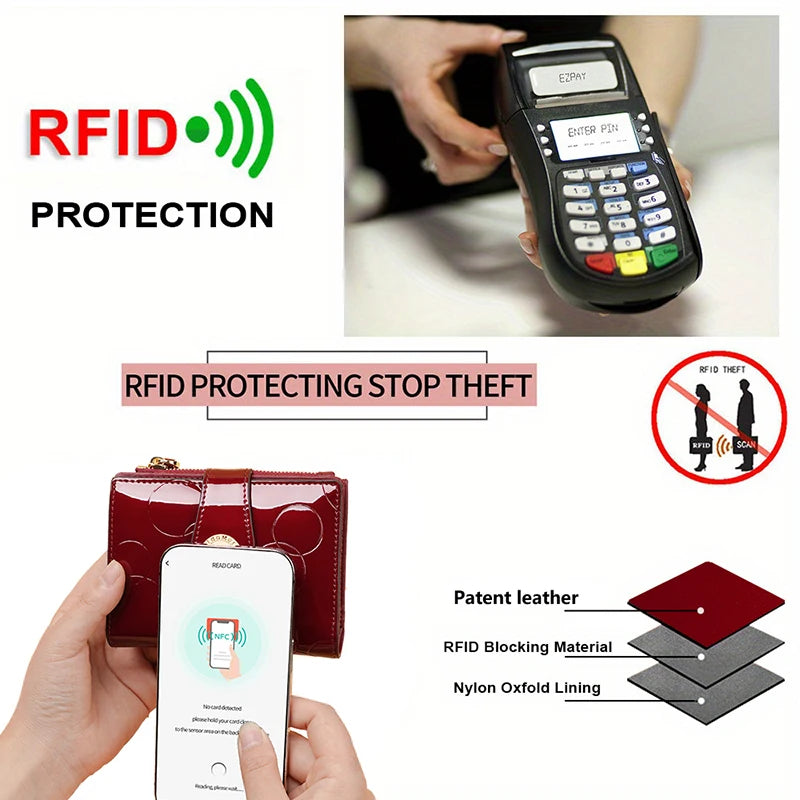 Luxury Designer Wallet for Women Portable Short Bags RFID Blocking Card Holder Purses with Zip Leather Wallets and Handbags