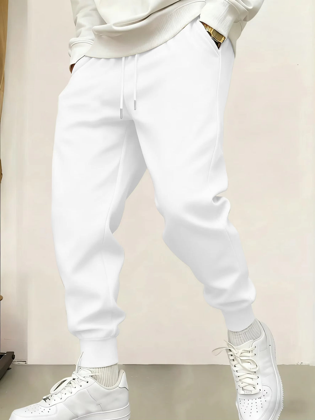 Pantaloni uomo bicolore con vita elasticizzata