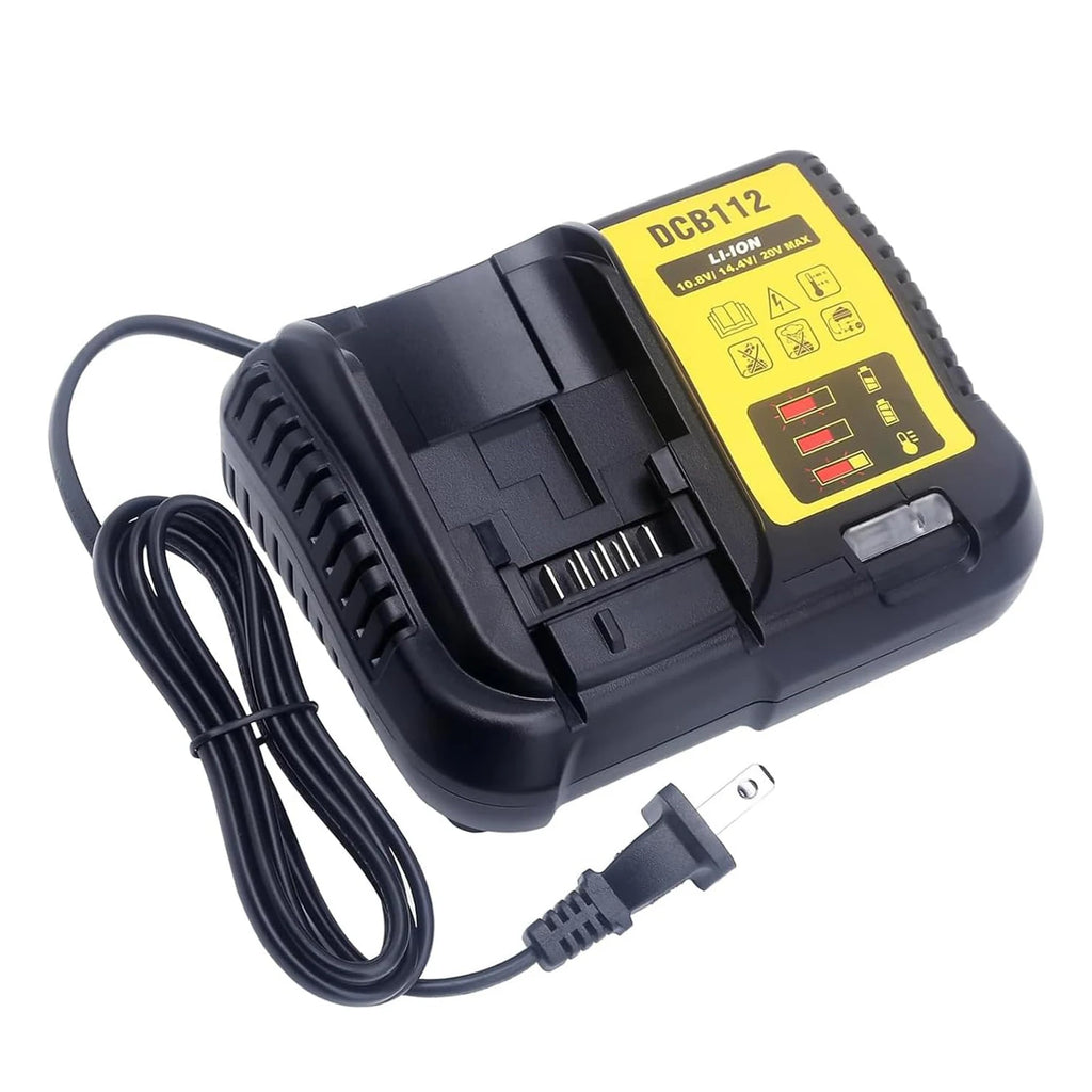 DCB112 Ersatzladegerät für Dewalt 12V/20V Akku-Ladegerät kompatibel mit Dewalt 12V/20V Max Akku DCB200 DCB203 DCB125 DCB107
