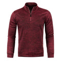 Men Autumn Winter Solid Color Sweatshirts Long Sleeve Half Zipper Stand Collar Pullover for Men Casual Classic Male Clothing