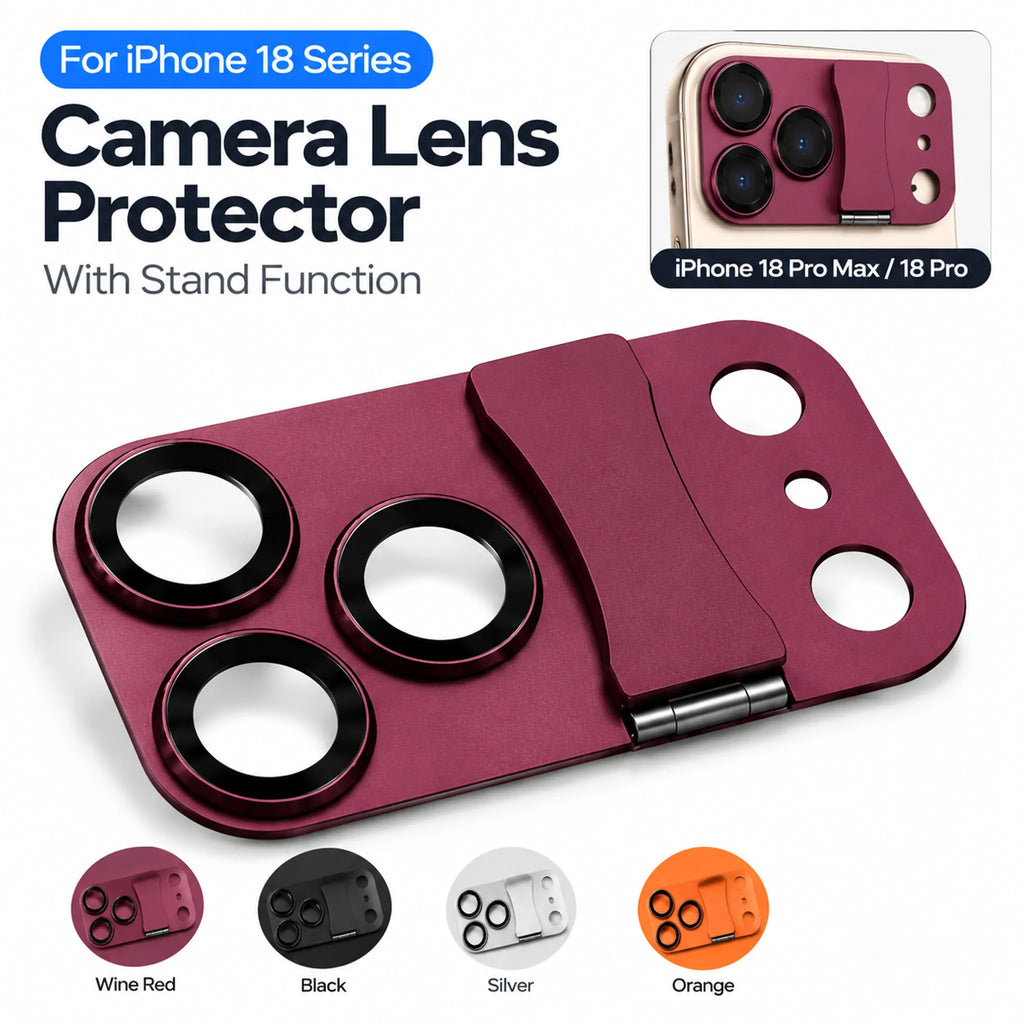Metal Glass Camera Lens Protector Foldable Stand For iPhone 17 Pro/17 ProMax/18 ProMax/18 Pro,Camera Screen Full Cover Protector