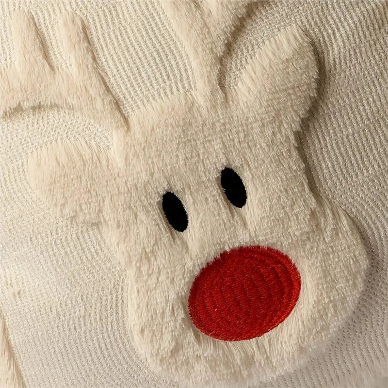 Weihnachtliches Zierkissen-Set – gestricktes Weihnachtsbaum-/Rentiermuster für Sofakissenbezüge im Wohnzimmer