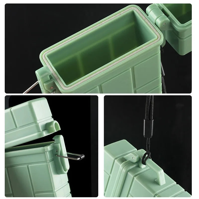 Estuche para cigarrillos de ABS para 20 cajetillas, resistente a la presión y a la humedad, con cordón, portátil para exteriores