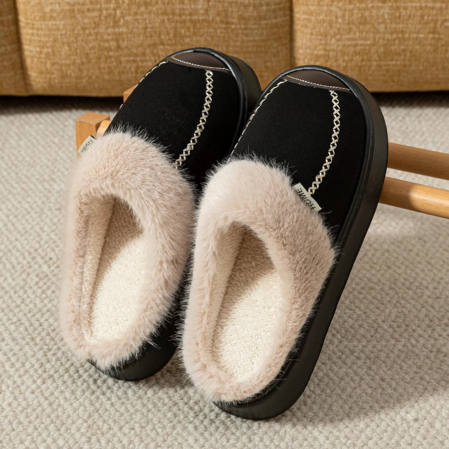 Chaussons d’hiver tendance pour femme, doux, à semelle épaisse, chauds, confortables, respirants, antidérapants, pour l’intérieur et l’extérieur, chaussures d’intérieur décontractées pour couples