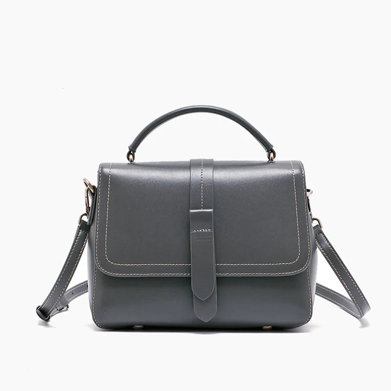Genuine Leather Handbags Women Mini Square Flap Cross Body Bags Ladies Luxury Designer First Layer Cowhide Purses Shoulder Bag
