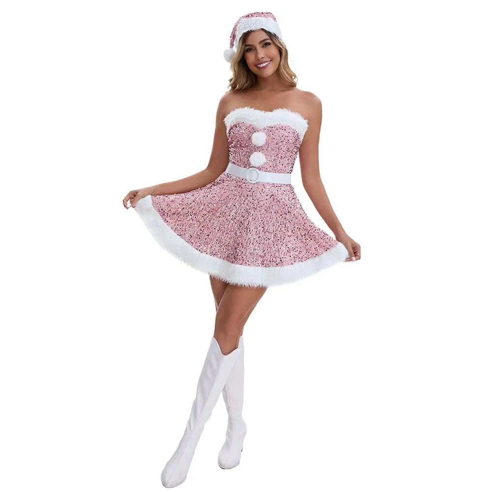 Abito festivo donna con scollo a cuore e dettaglio fiocco — immagine 4