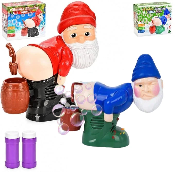Funny Santa Bubble Blower Led Farting Butt Machine Ornament Automatic Bubble Blowing Holiday Parties Decoration Christmas Gifts