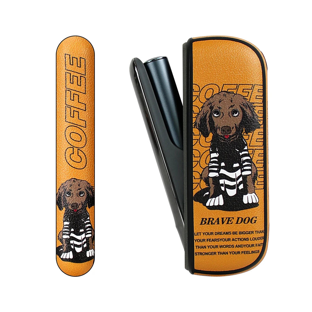 Funda protectora de piel sintética para ILUMA, portátil y resistente a los golpes, el accesorio para cigarrillos electrónicos con estampado de perro.