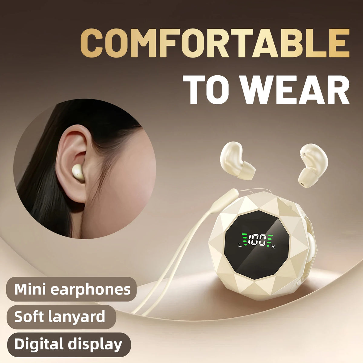 Mini Wireless Sleep Earbuds for Side Sleepers, Bluetooth 6.0 In-Ear Headphones with Noise Reduction, Ultra Small Hidden Earphones, Comfortable Fit for Long Wear & Deep Sleep & Birthday and Holiday Gifts