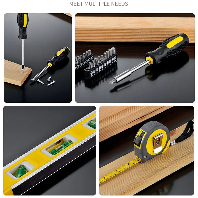 Kit de 108 outils à main pour les réparations à la maison, ensemble d’outils ménagers pour mécanicien, kit d’outils de base pour bricoleur, ensemble d’outils à main pour mécanicien à domicile DIY