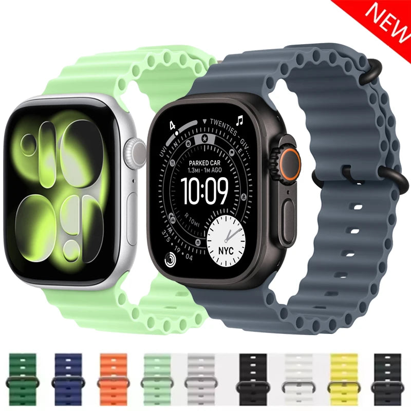 Ocean Strap for Apple Watch Bands Ultra 4 3 49mm 44mm 40mm 41mm 45mm 42mm 46mm Sport Bracelet iWatch Series 12 11 10 9 8 7 Se 3