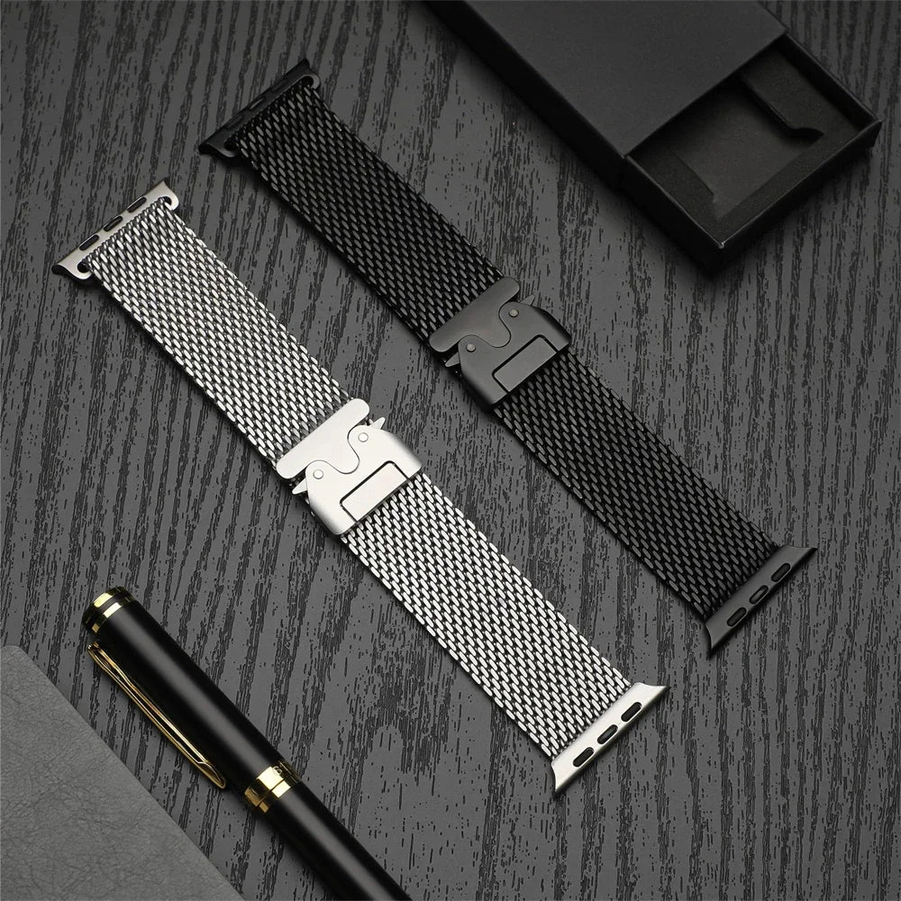 Stainless Steel Milanese for Apple Watch Ultra 2 3 49mm 46mm 42mm 41mm 45mm 44mm Series 11 10 9 8 7 6 5 4 SE3 Straps Accessories