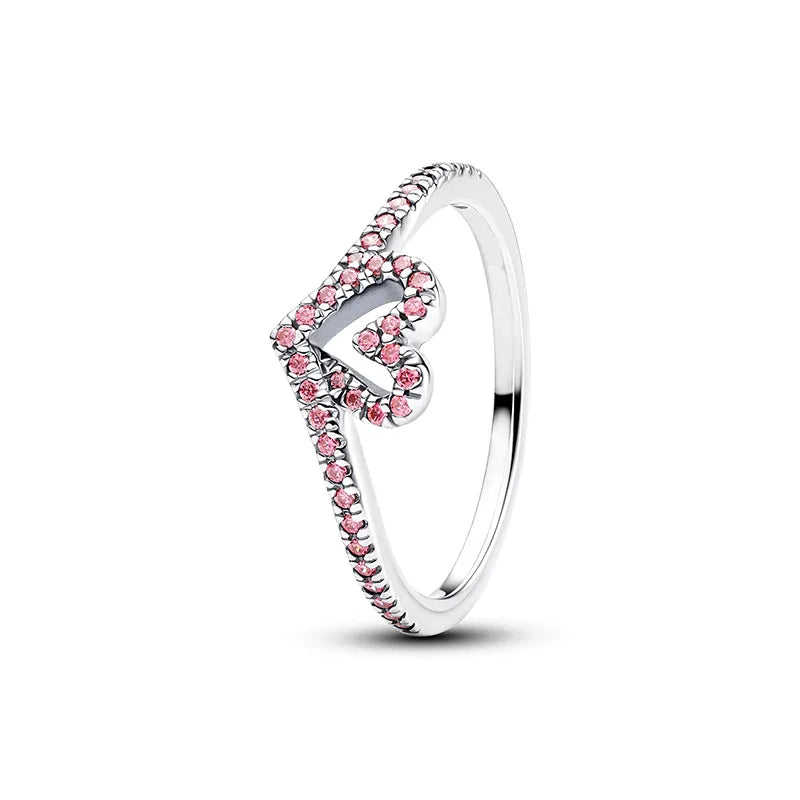 2026 New 925 Silver Women's Lips Colorful Crown Love Star Ring Fashion DIY Jewelry Gift