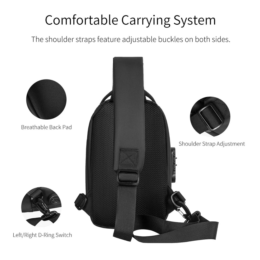 Hard-Shell Chest Bag with Combination Lock