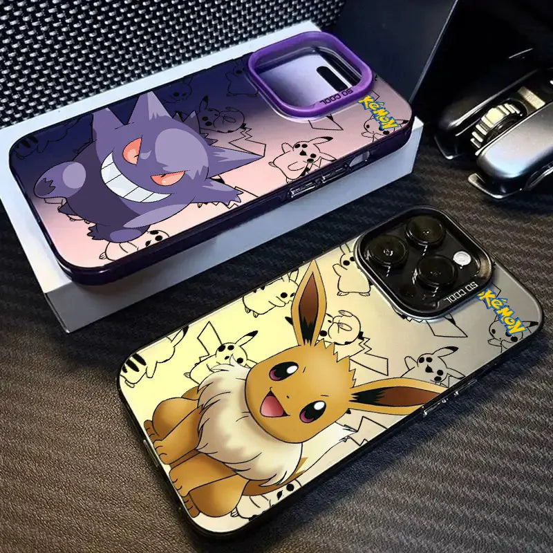 Eevees Gengars P-Pokemons Anime Case For iPhone 13 14 15 16 Plus 17 Pro Max 16e 17E 17 Air 11 12 18 Pro Shockproof Fundas Cover