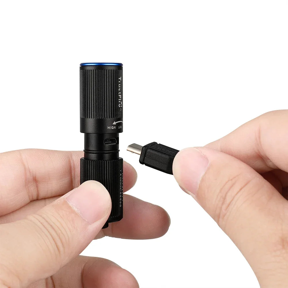 Trustfire Mini2s Mini-USB-wiederaufladbare Taschenlampe 220 Lumen EDC-Schlüsselanhänger Leistungsstarke Arbeitslampe 2 Modi IPX8 Kleine tragbare LED-Lampe