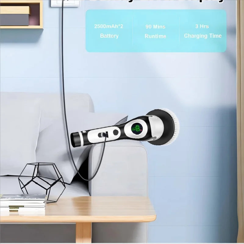 HOMEFISH Multifunctional Electric Cleaning Brush Voice-Controlled Rechargeable Smart Rotary Cleaning Brush Kitchen Cleaning Brush