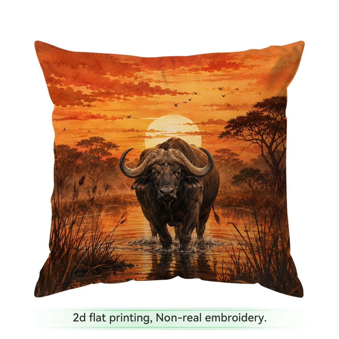 1/4 pcs African Grassland Animals Cushion Covers, Polyester Throw Pillowcases for Home, Car, or Sofa Decor