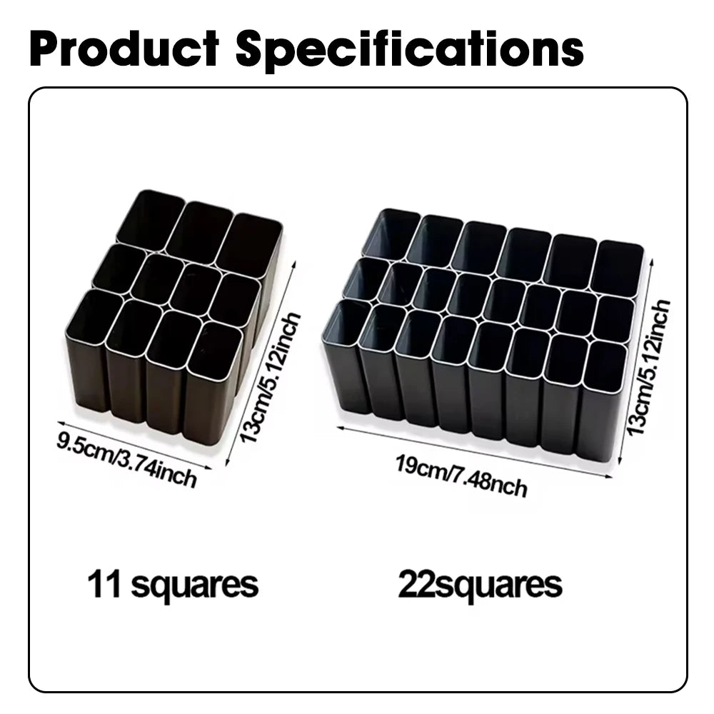 3D-Printed Cable Organizer Box, 11 or 22 Compartments