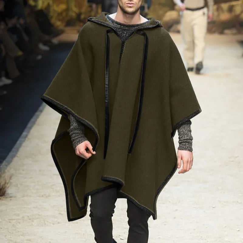 Solid Blends Long Sleeve Coats Men Pullover Jackets Turn Down Collar Pockets Wool Casual Outerwear Spliced Slight Strech