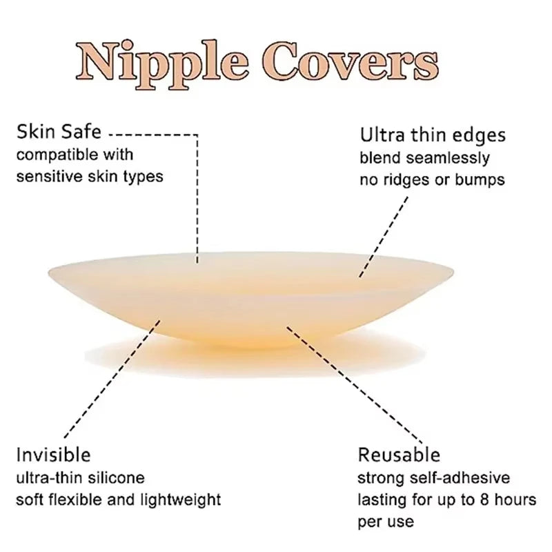 Nuevo cubrepezones reutilizable de silicona para mujer, adhesivo para sujetador, pétalos para el pecho, sujetador sin tirantes, copas invisibles y cubrepezones adhesivos para ropa íntima