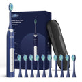 Sonic Electric Toothbrush for Adults Sonic Toothbrushes with 10 Toothbrush Heads (3 Types), 90 Days Battery Life, 5 Brushing Modes, Travel Case, 2 Minute Brushing Timer